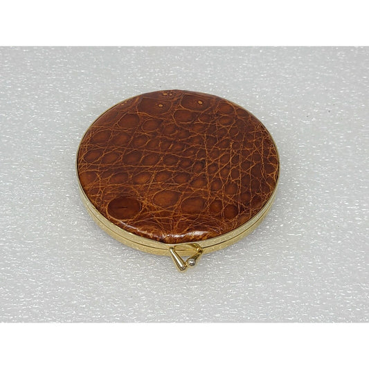 Vintage Cuero De Vacare Leather Mirror Compact