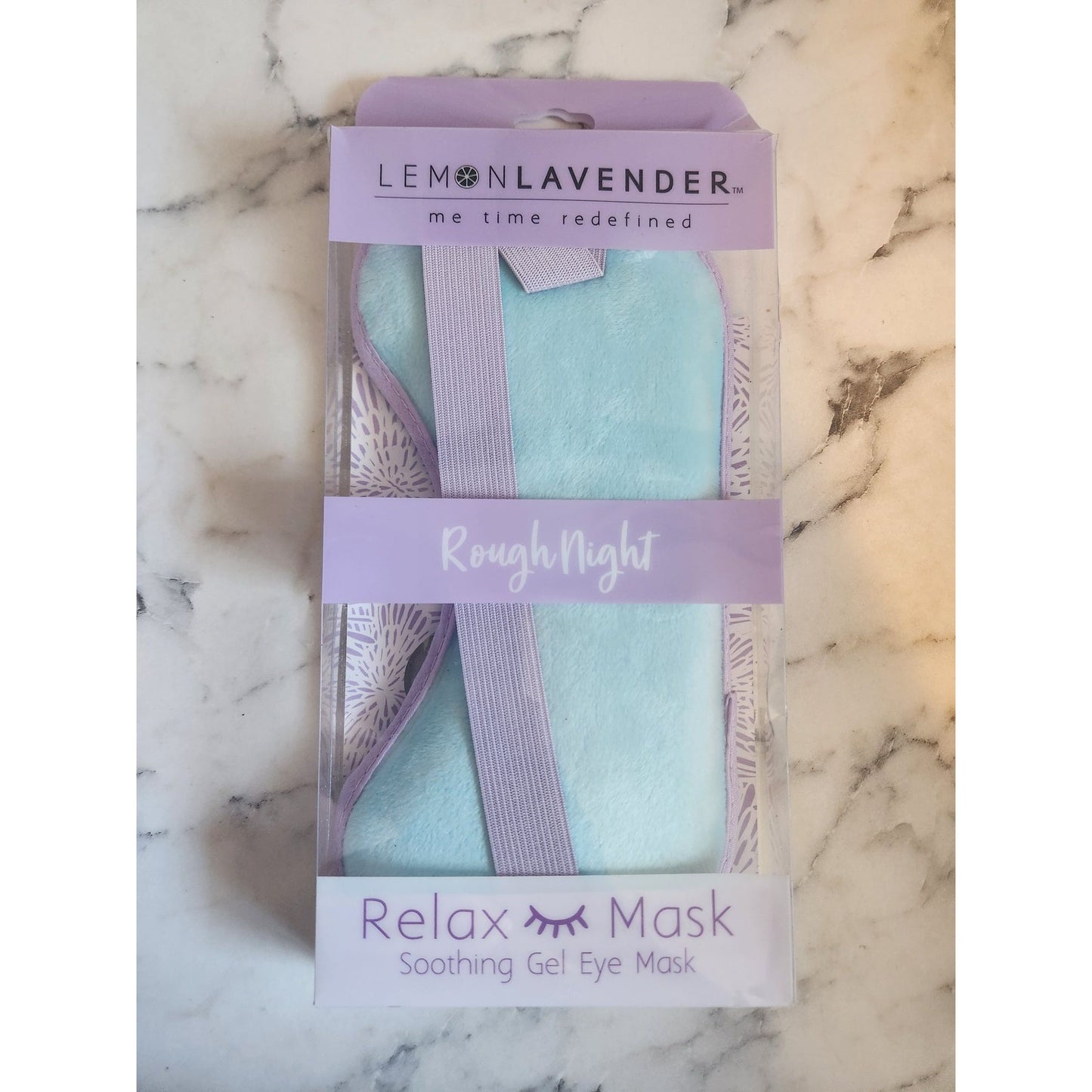 Lemon Lavender Relax Mask Soothing Gel Eye Mask w/ Strap For Hot & Cold Therapy