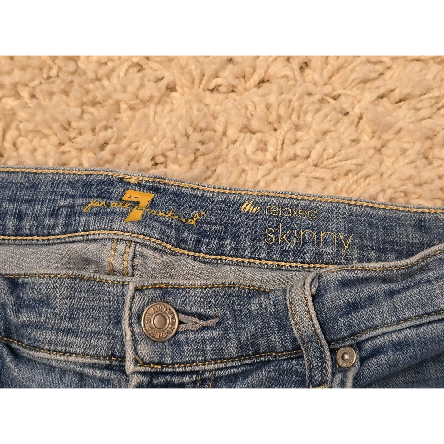 7 For All Mankind The Relaxed Skinny Jeans Women's Size 29 Blue Stretch Denim