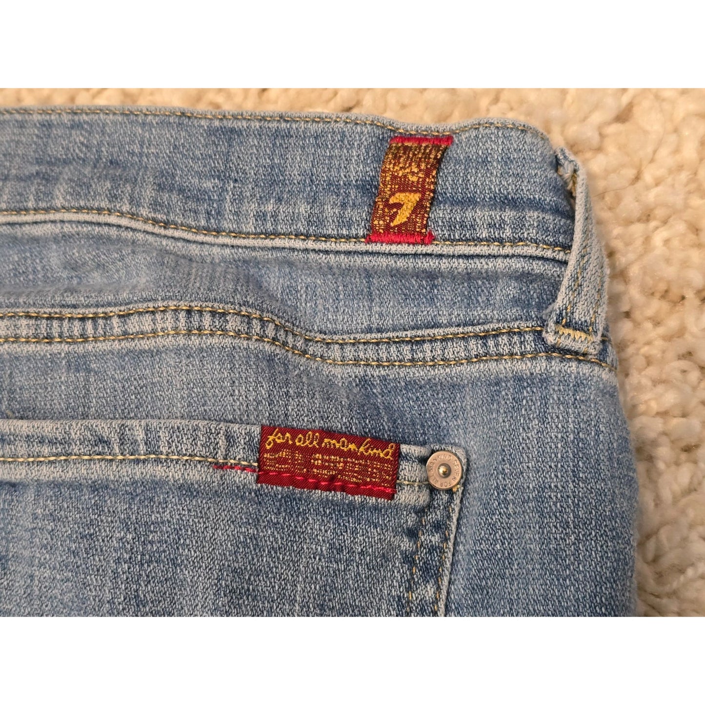7 For All Mankind The Relaxed Skinny Jeans Women's Size 29 Blue Stretch Denim