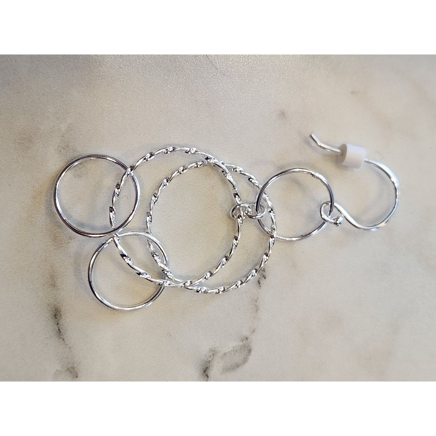 Primavera Italy Sterling Silver Multi Hoop Dangle Earrings By Danecraft