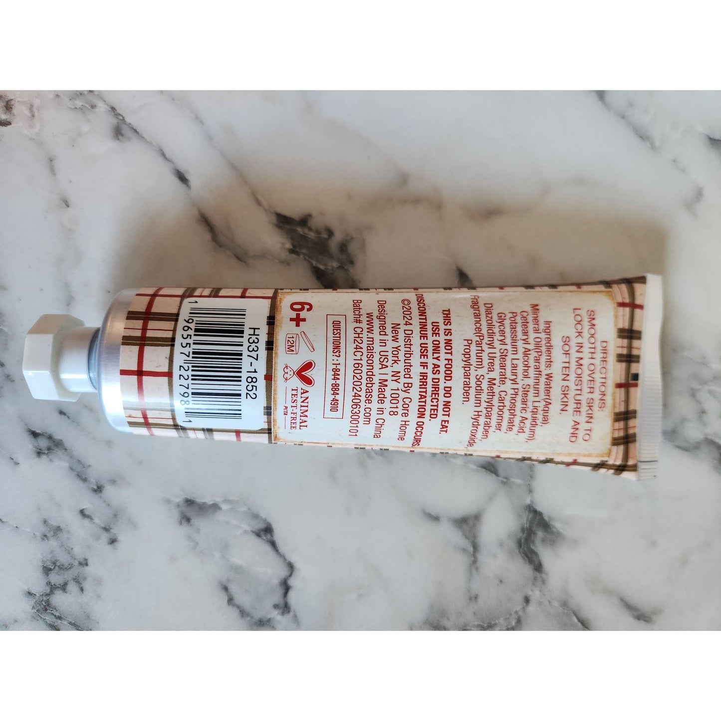 Maison De Base Candy Cane Hand Cream 3.04 Fl Oz / 90 Ml Moisturizing Lotion