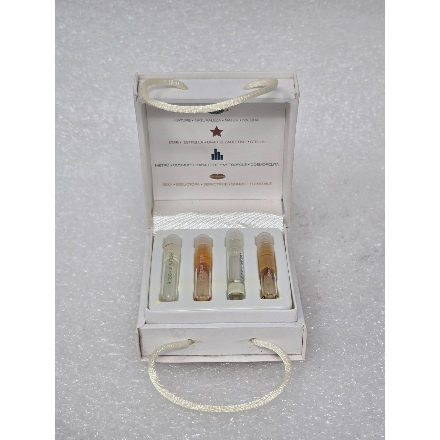 2000's BCBGirls Perfume Sample Set Y2K Rare Complete Set Sexy Star Metro Nature