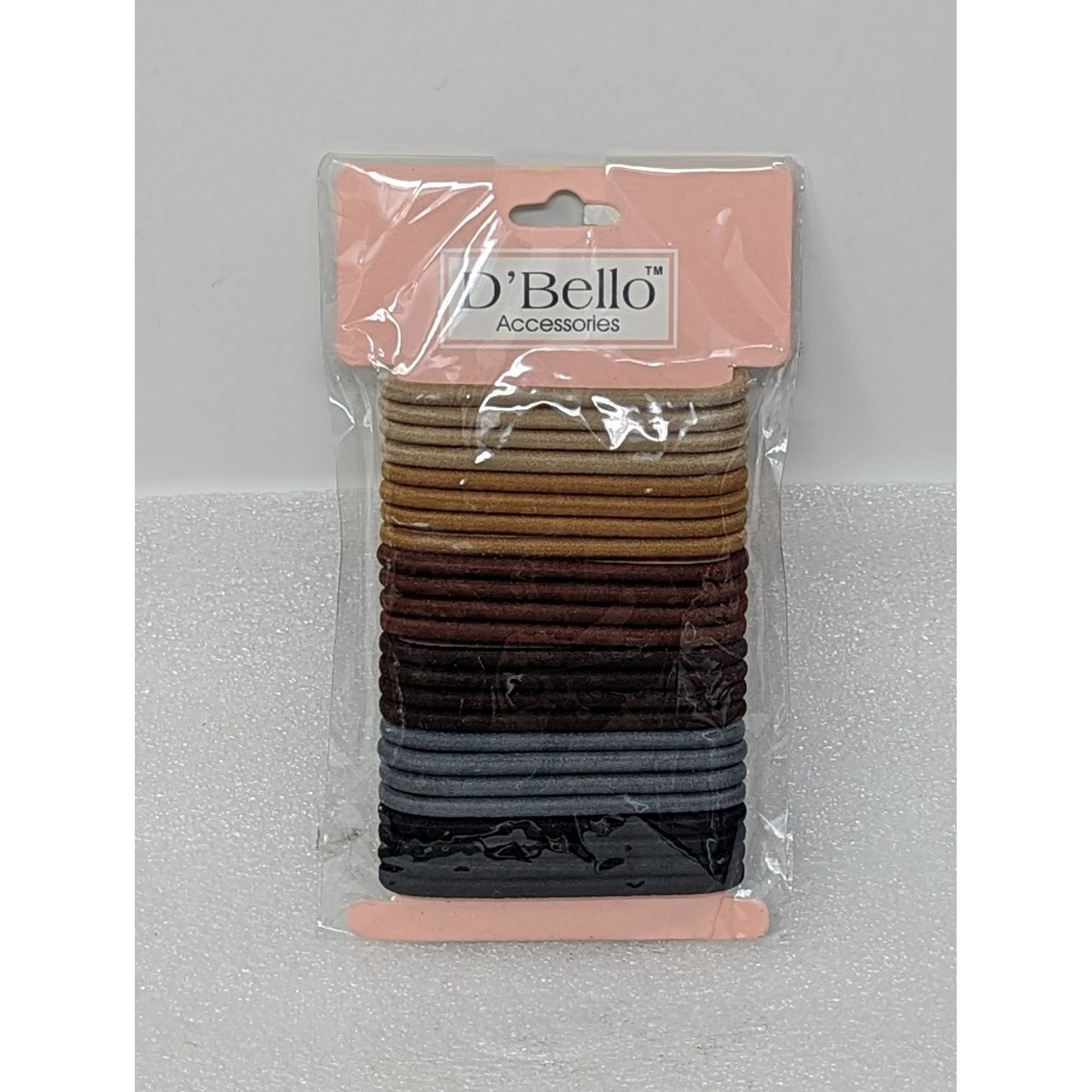 D'Bello Accessories Hair Elastics Pack of 24 Brown Black & Grey