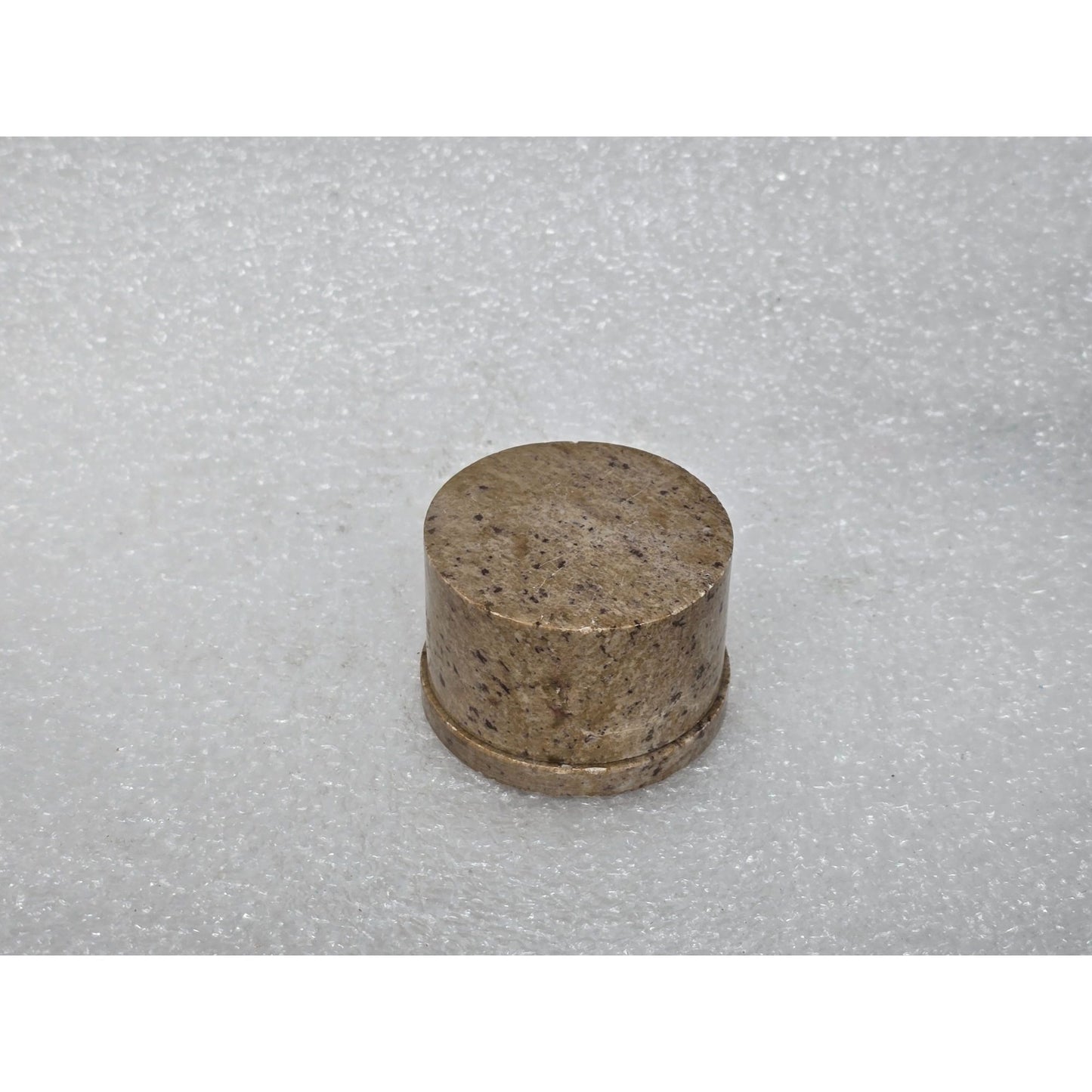 Handcrafted Soapstone Round Trinket Box Mother of Pearl Floral Inlay Design