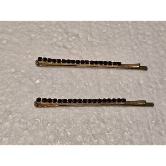 Gold-Tone Rhinestone Hair Bobby Pins Set Of 2