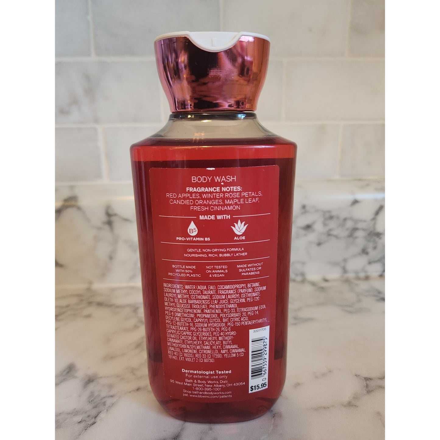 Bath & Body Works Winter Candy Apple Body Wash 10 Oz With Pro-Vitamin B5 & Aloe