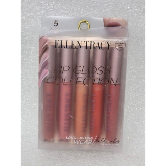 Ellen Tracy 5-Piece Lip Gloss Collection Cruelty-Free Long-Lasting Wear