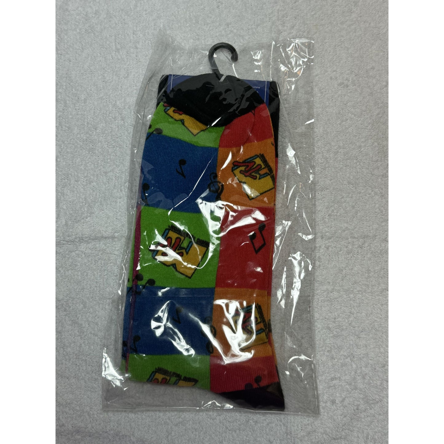 Sweda Adult Crew Socks Size 4-10 MTV Pattern Music Notes Colorful Novelty