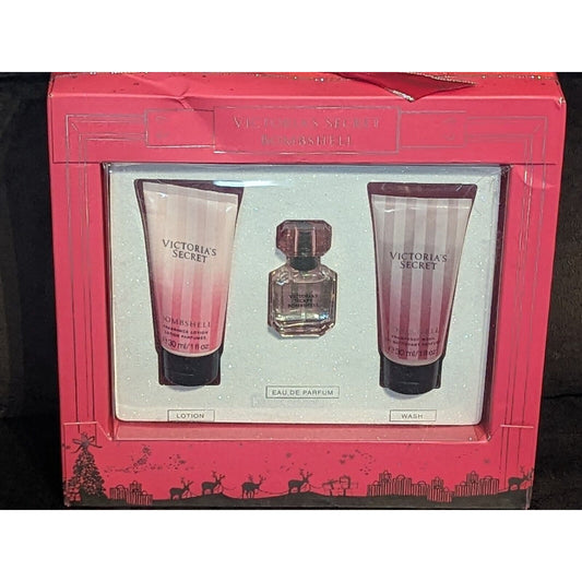 Victoria's Secret Bombshell Gift Set for Women Eau De Parfum Perfume Lotion Wash