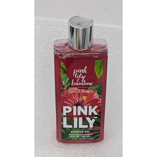 Bath & Body Works Pink Lily & Bamboo Shower Gel 8 oz Tahitian Monoi Oil