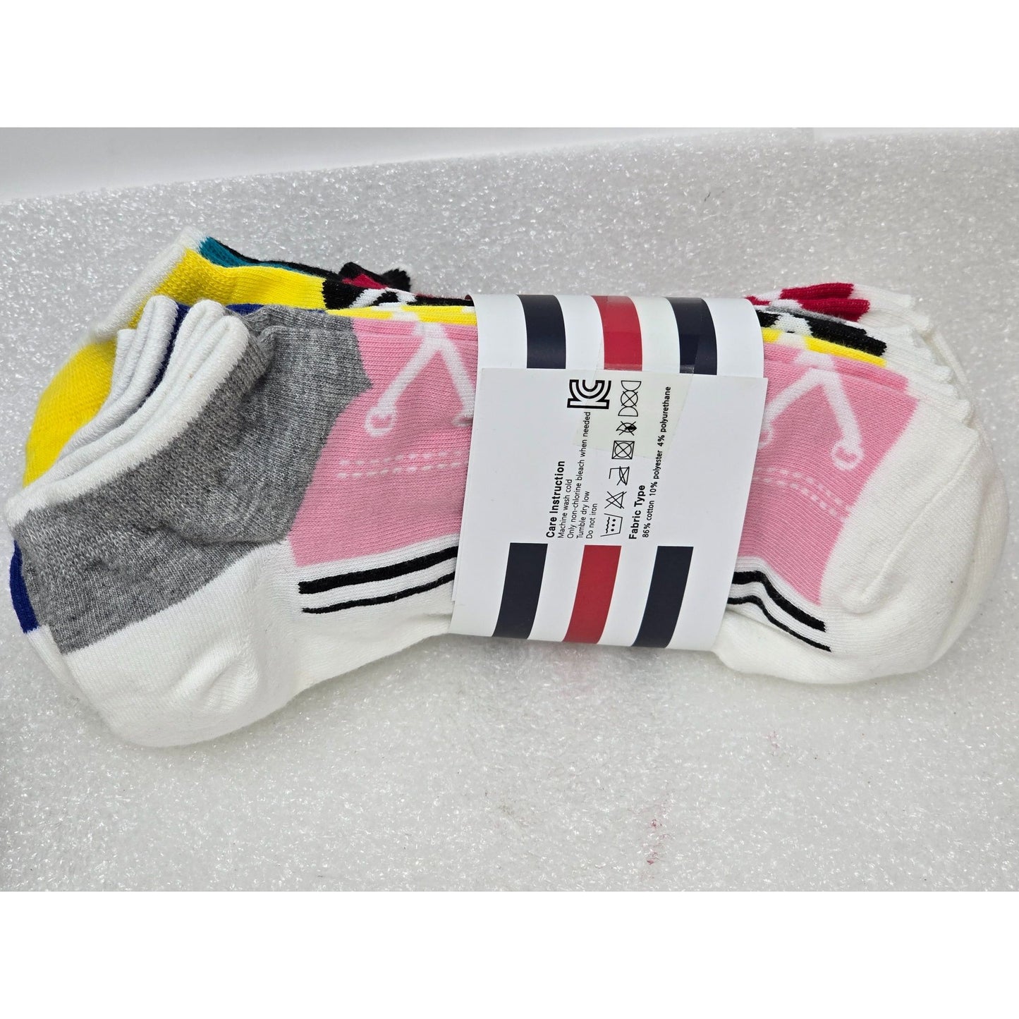 Kony Womens 5 Pack Lightweight Cotton Novelty Low Cut Socks Cool Sneaker Design