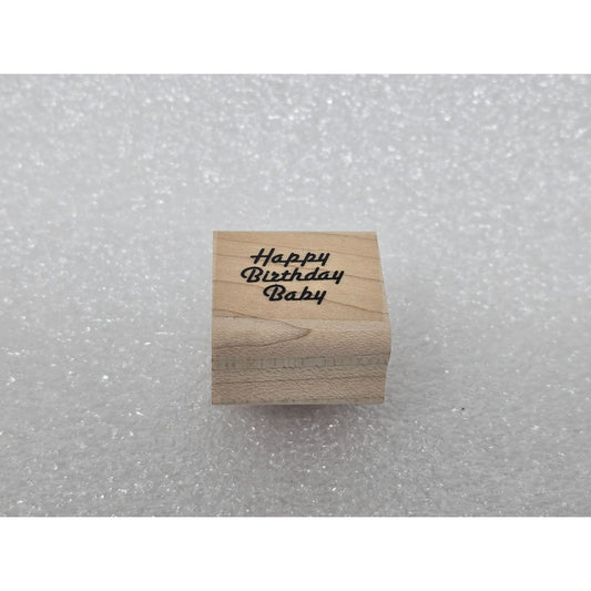 Happy Birthday Baby Rubber Stamp By Stampin Up! Wood-Mounted For Scrapbooking