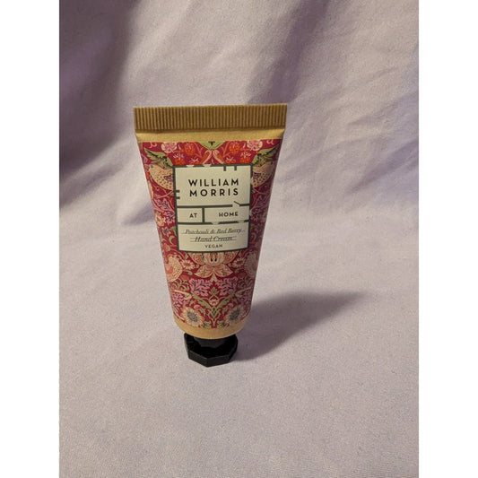 William Morris Vegan Hand Cream Patchouli & Red Berry 30ml Hydrating Moisturizer