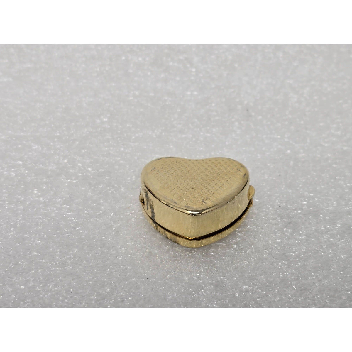 Vintage Heart Shaped Gold Tone Trinket Box With Floral Enamel Lid Hinged