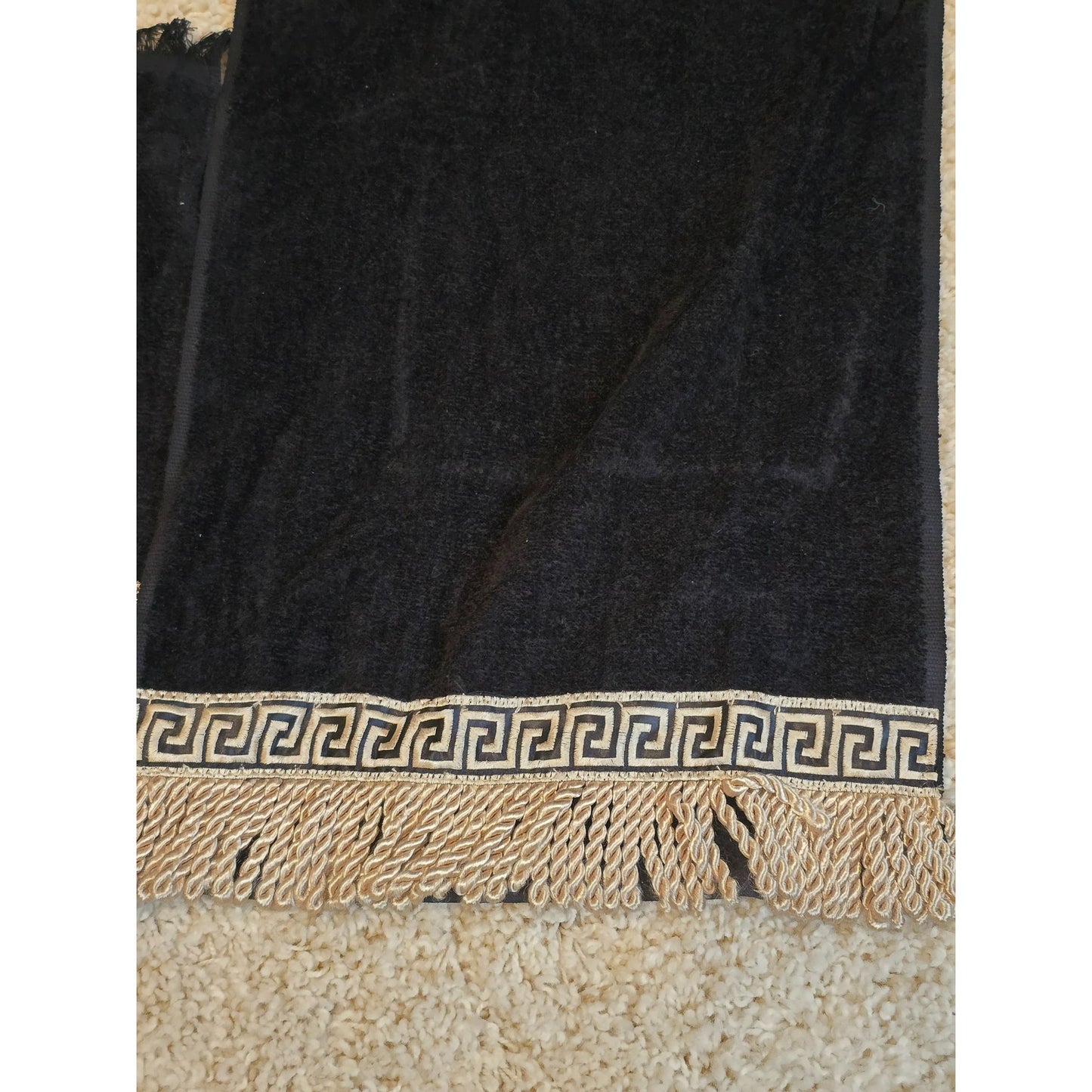 Avanti Greek Key Black Gold Towel Set 5 Pc Bath Hand Fingertip Towels