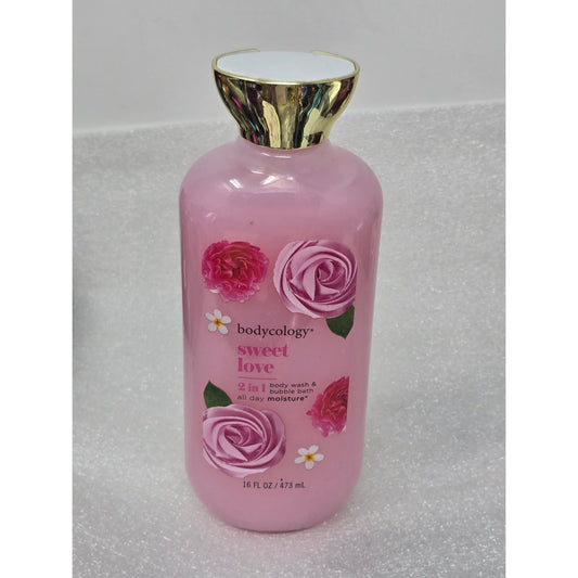 Bodycology Sweet Love 2-In-1 Body Wash & Bubble Bath 16 Oz Moisturizing Formula