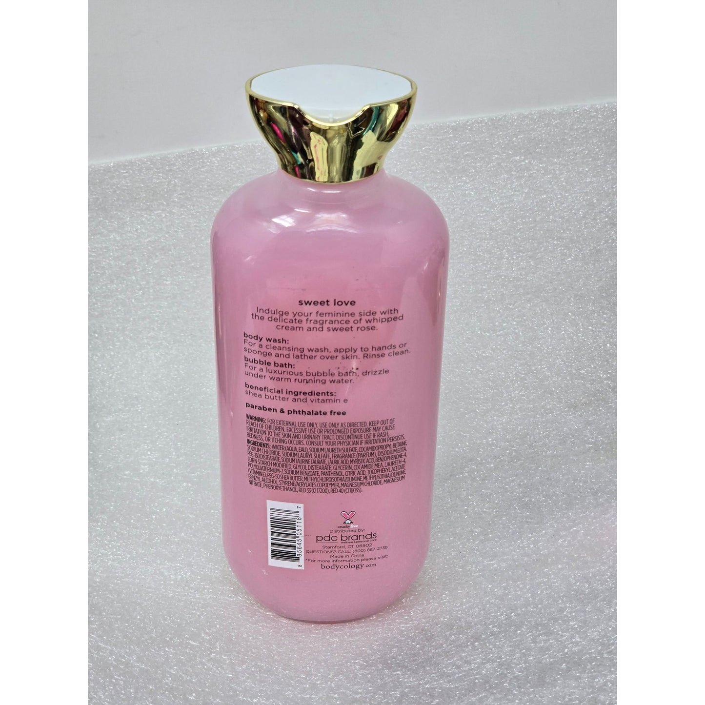 Bodycology Sweet Love 2-In-1 Body Wash & Bubble Bath 16 Oz Moisturizing Formula
