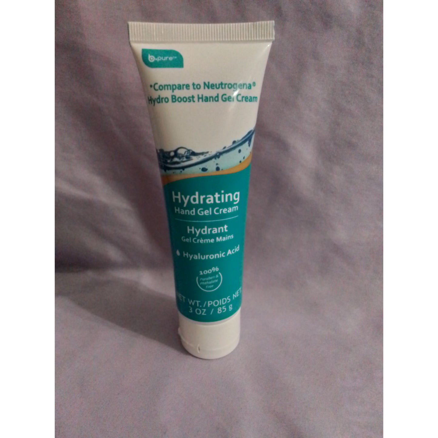 B-Pure Hydrating Hand Gel Cream 3 Oz With Hyaluronic Acid For Soft Hands