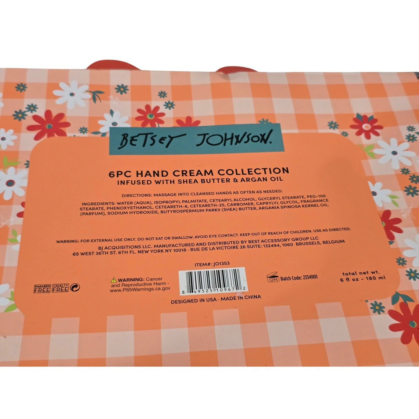 Betsey Johnson Hand Cream Collection 6pc Set Infused Shea Butter & Argan Oil