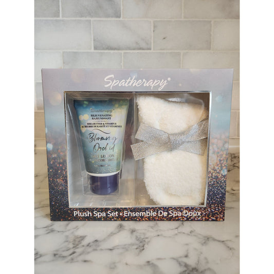 Spatherapy Blooming Orchid Plush Spa Set With Body Lotion & Socks