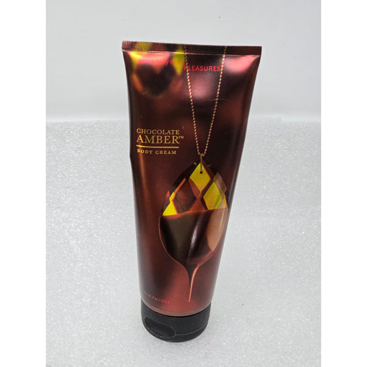 Bath & Body Works Pleasures Chocolate Amber Body Cream 8 Oz Hydrating & Aromatic