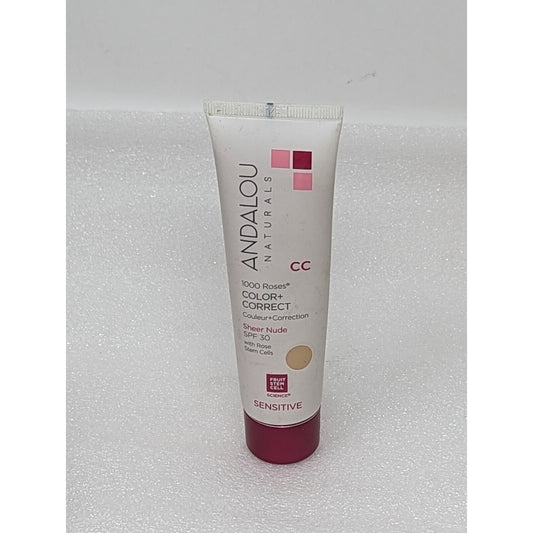 Andalou Naturals 1000 Roses Cc Color + Correct Sheer Nude Spf 30 2 Oz