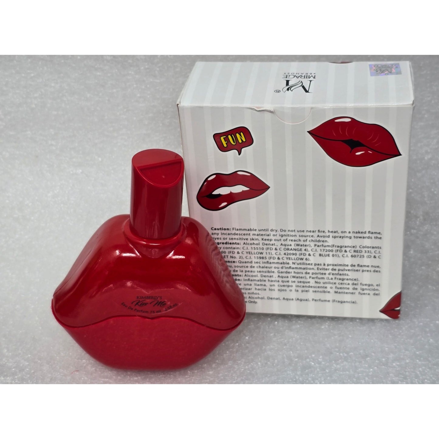 Kimberlys Kiss Me Eau De Parfum Perfume Fun Design Red Lips Bottle 2.5 Fl Oz