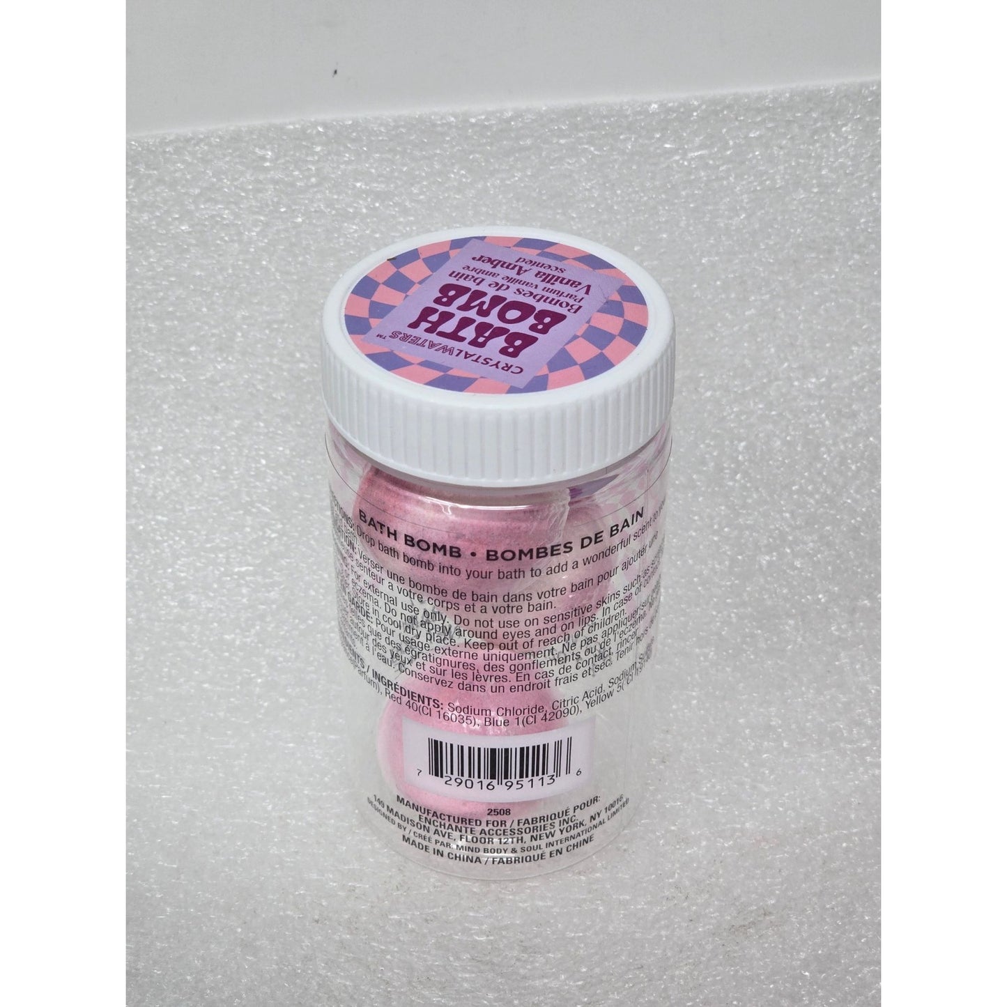 Crystal Waters Vanilla Amber Bath Bombs Fizzers 3 Pack Moisturizing & Soothing