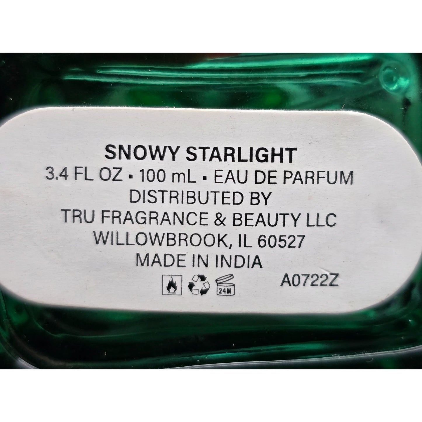 Tru Fragrance Snowy Starlight Eau De Parfum Perfume 3.4 Fl Oz / 100 Ml Green