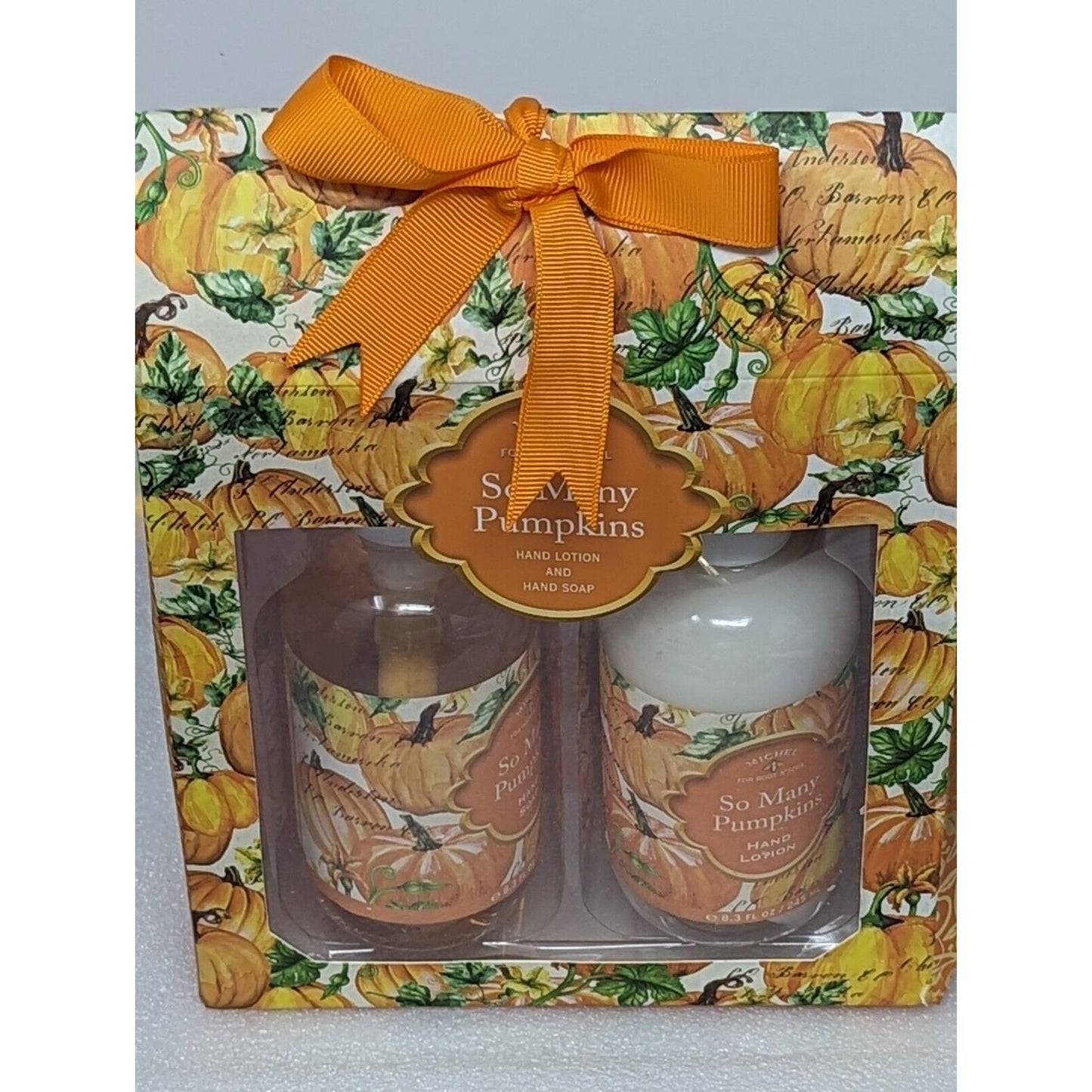 Michel For Body & Soul So Many Pumpkins Hand Soap Lotion Gift Set Autumn Pumpkin