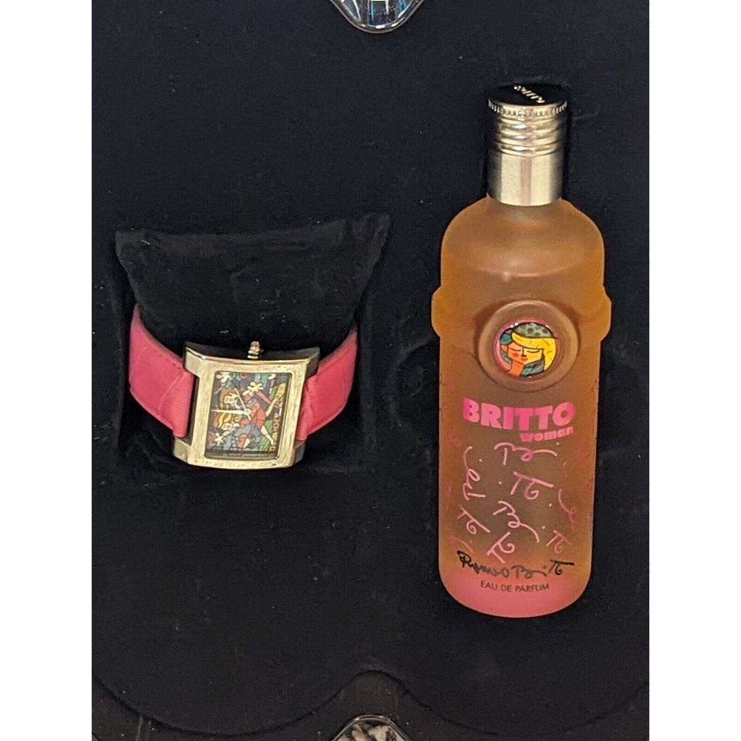 Romero Britto Watch & Eau De Parfum Perfume Gift Set in Metal Flower Tin