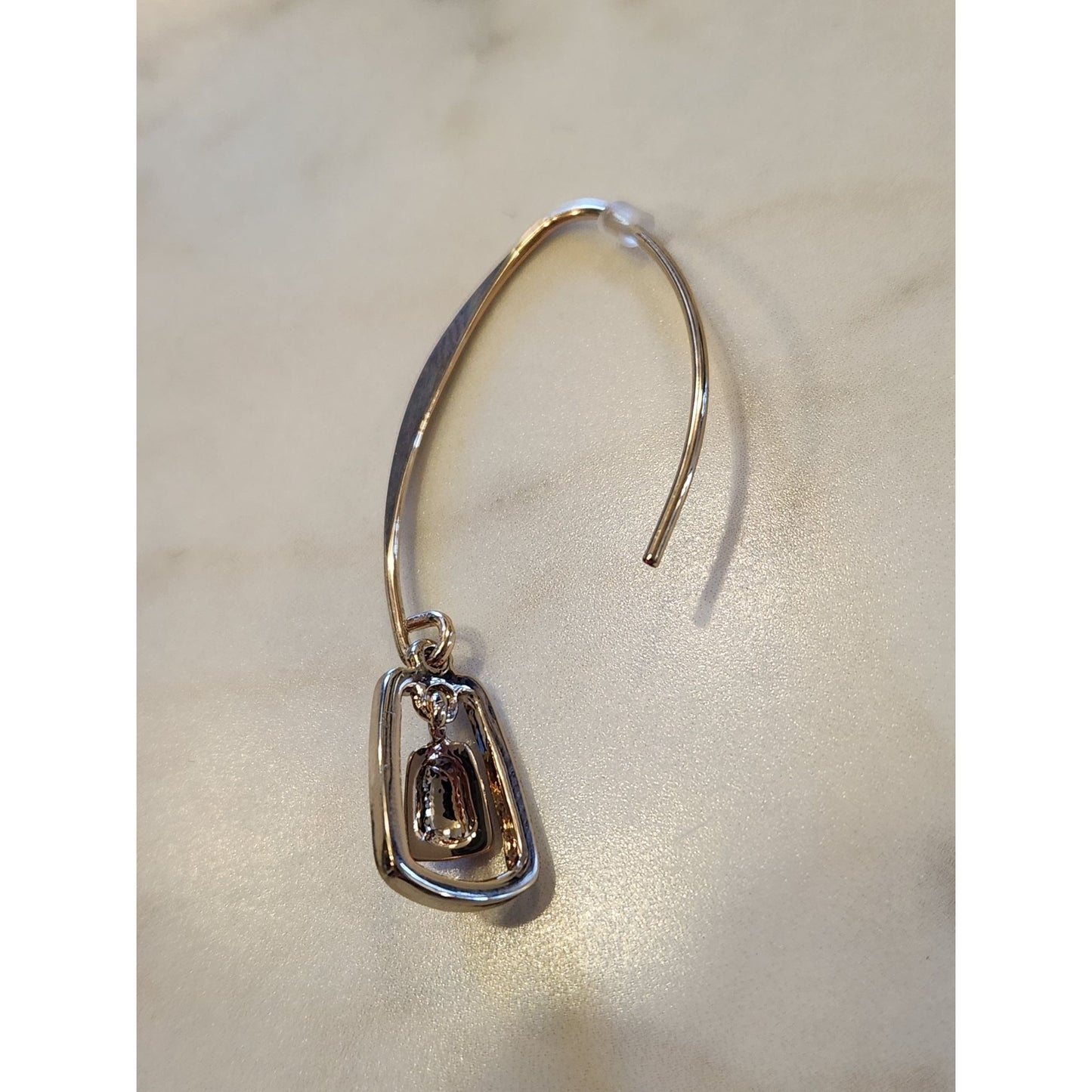 Nine West Gold-Tone Drop Earrings With Abstract Charm Design