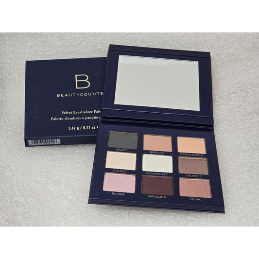 Beautycounter Velvet Eyeshadow Palette With Mirror Romantic 9 Shades 7.47g