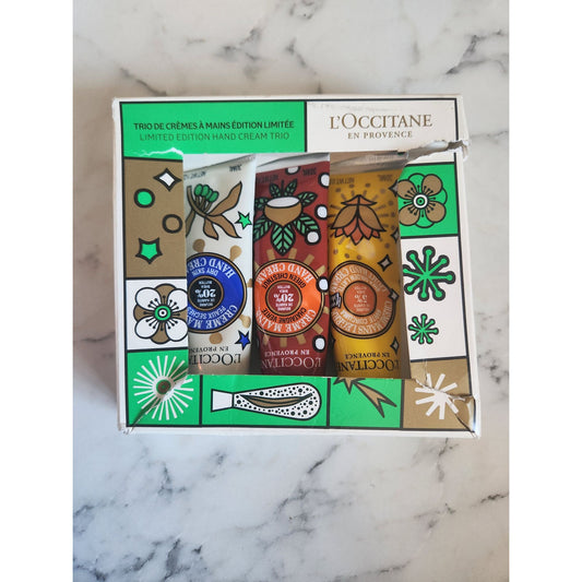 Limited Edition LOccitane Hand Cream Trio Shea Green Chestnut Golden Latte