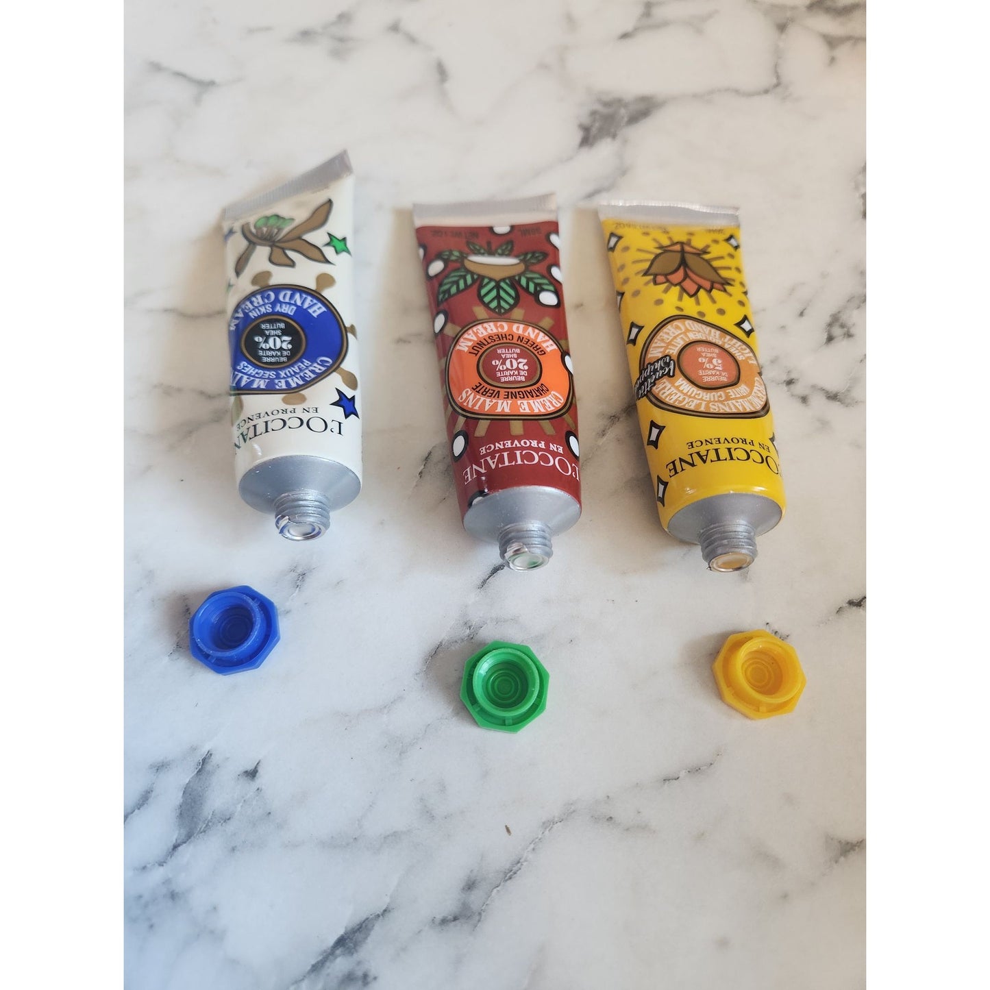 Limited Edition LOccitane Hand Cream Trio Shea Green Chestnut Golden Latte