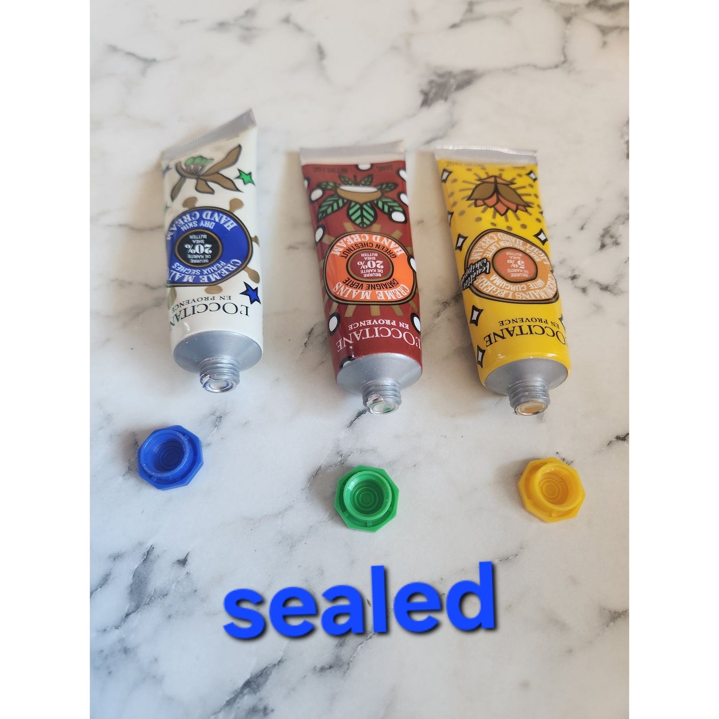 Limited Edition LOccitane Hand Cream Trio Shea Green Chestnut Golden Latte