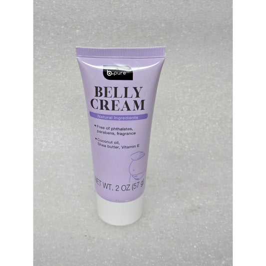 B Pure Belly Cream 2 Oz Natural Ingredients Coconut Oil Shea Butter Vitamin E