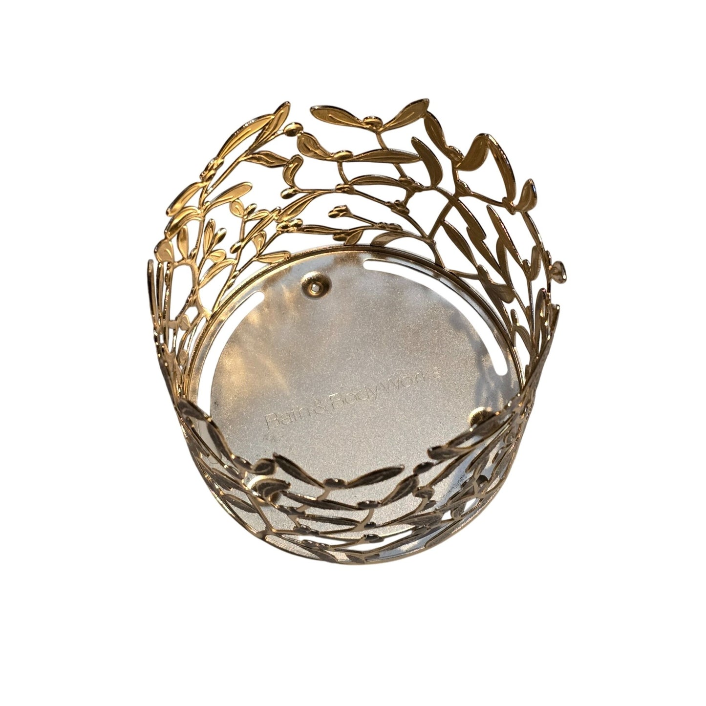 Bath & Body Works Candle Sleeve Holder Metal Leaf Design Fits 14.5 Oz Candles