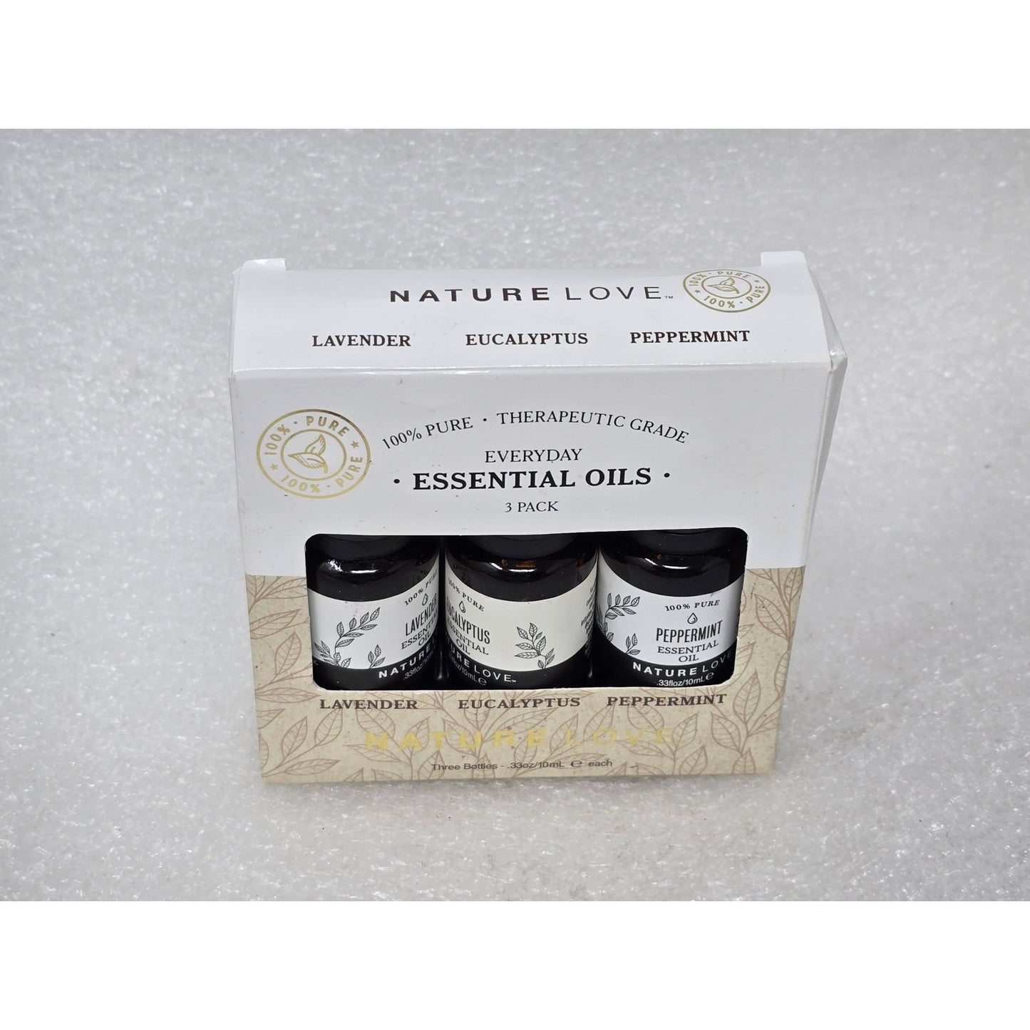 Nature Love 100% Pure Essential Oils 3-Pack Lavender Eucalyptus Peppermint