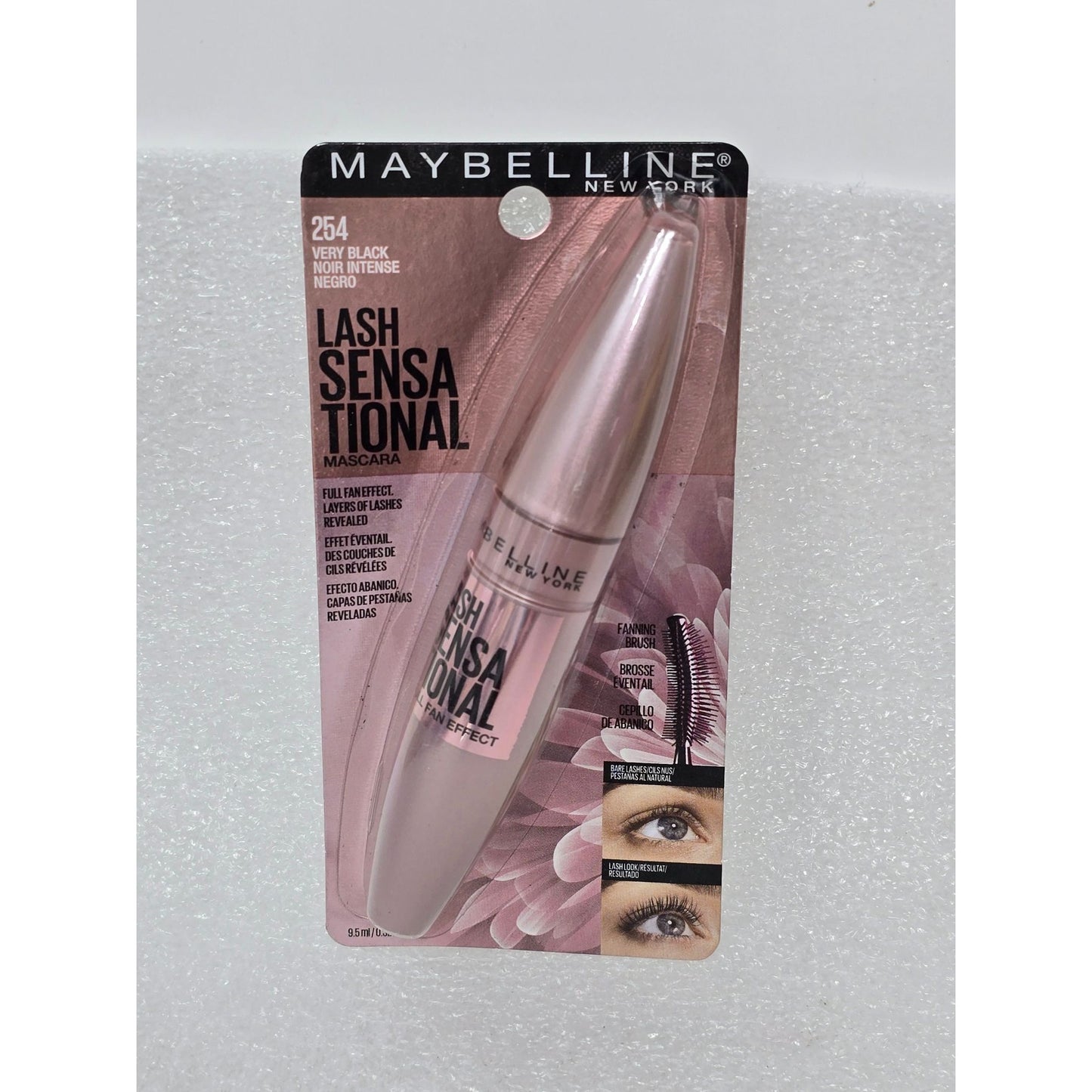Maybelline Lash Sensational Mascara Very Black 254 Washable Formula