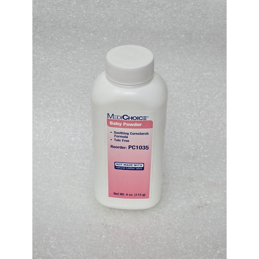MediChoice Baby Powder Talc-Free Cornstarch Formula 4 Oz For Chafing & Soothing