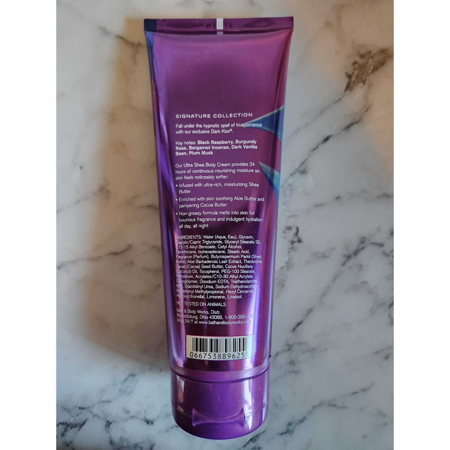 Bath & Body Works Dark Kiss Ultra Shea Body Cream 8 Oz With 24-Hour Moisture