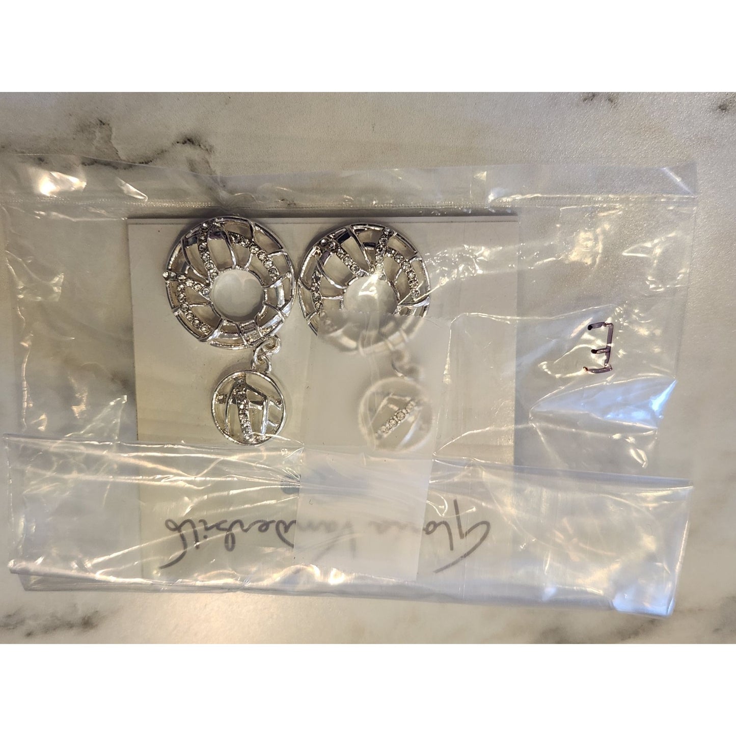 Gloria Vanderbilt Silver Dangle Earrings With Modern Circular Design For Women