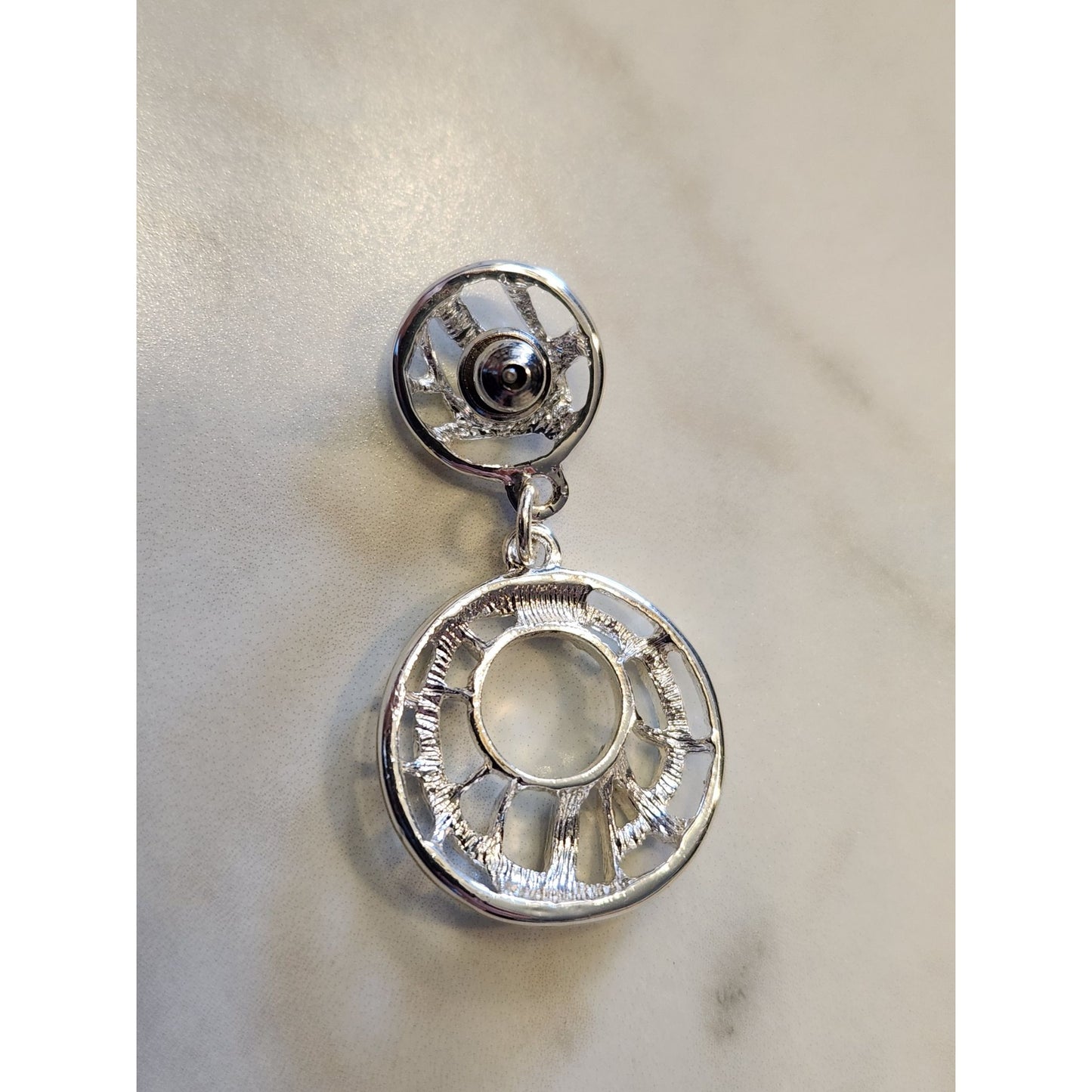 Gloria Vanderbilt Silver Dangle Earrings With Modern Circular Design For Women