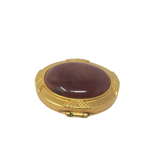 Vintage Kenneth Jay Lane Solid Perfume Compact Ambre .09 oz