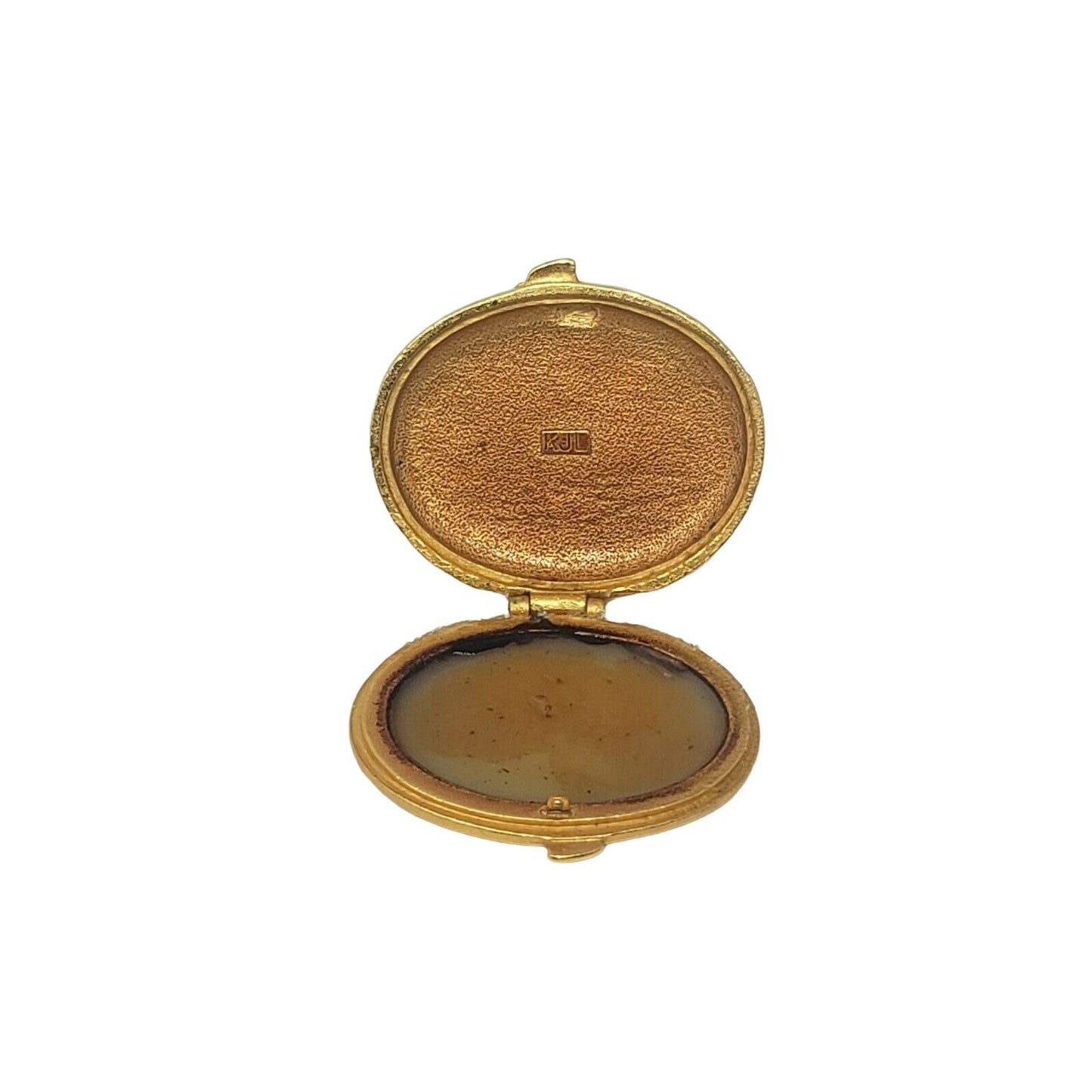 Vintage Kenneth Jay Lane Solid Perfume Compact Ambre .09 oz