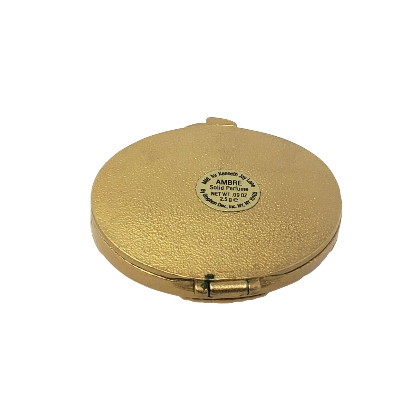 Vintage Kenneth Jay Lane Solid Perfume Compact Ambre .09 oz