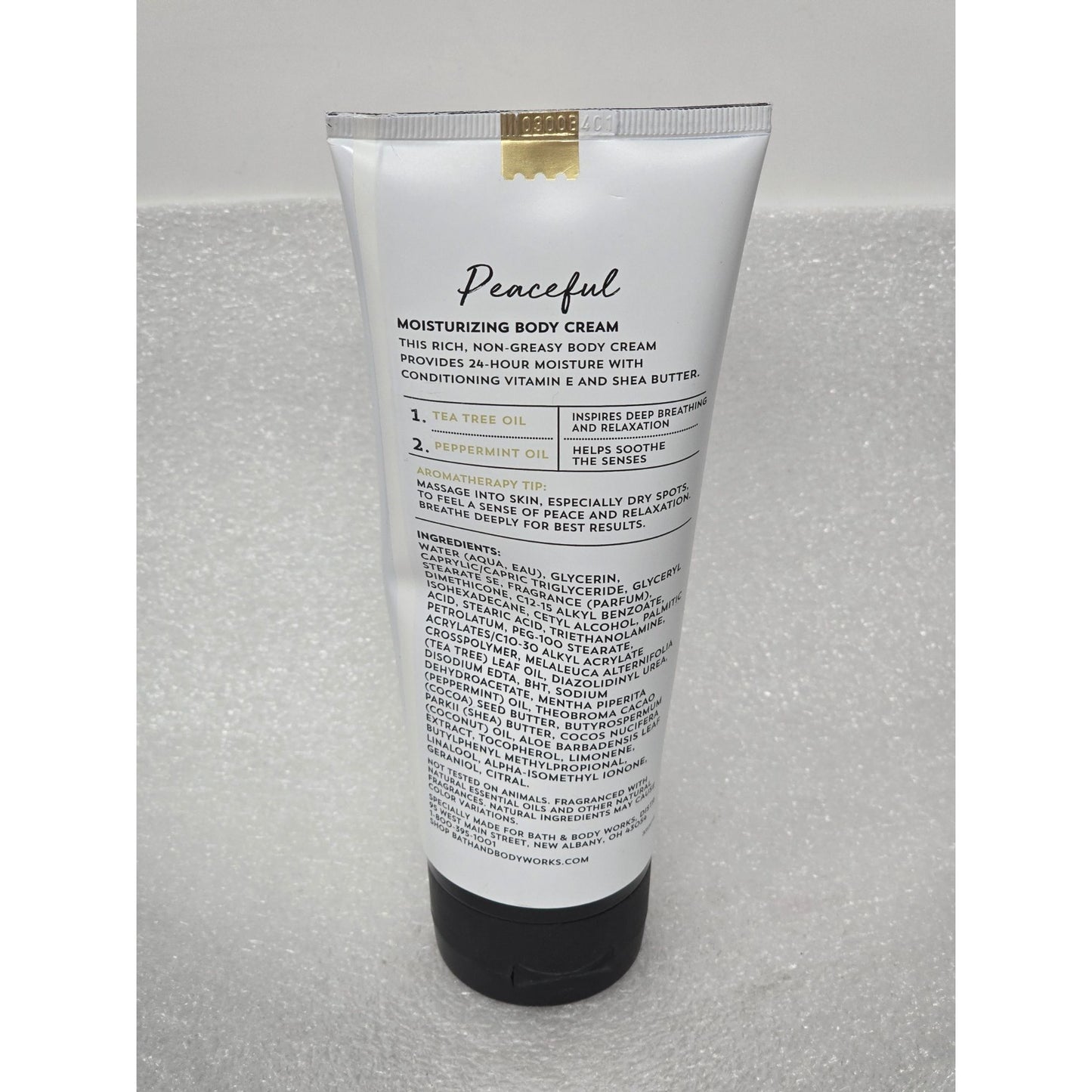 Bath & Body Works Aromatherapy Peaceful Body Cream Tea Tree & Peppermint 8 Oz