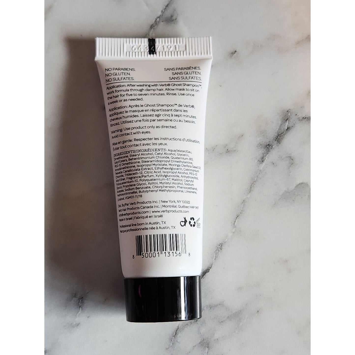 Verb Ghost Hair Mask 0.68 Oz Tube - Weightless Softening & Deep Conditioning